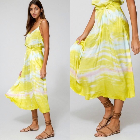 NWT YFB SAVANNA PRINTED TIE DYE NEON MIDI SKIRT - Picture 8 of 9